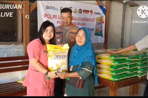 Polres Pasuruan Galakkan Pasar Murah, 200 paket Beras di Polsek Winongam Ludes Terjual