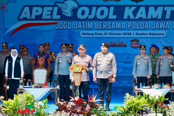 Kapolri Pimpin Apel Ojol Kamtibmas “Jogo Jatim” Bersama Polda Jawa Timur di Malang