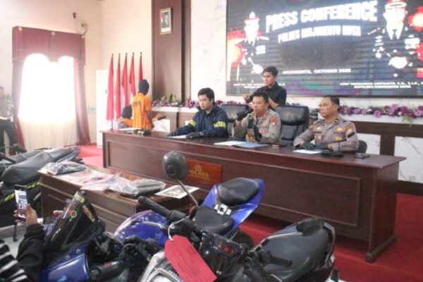 Polres Mojokerto Kota Berhasil Ungkap Curanmor Dua Tersangka dan 4 Unit Motor Diamankan